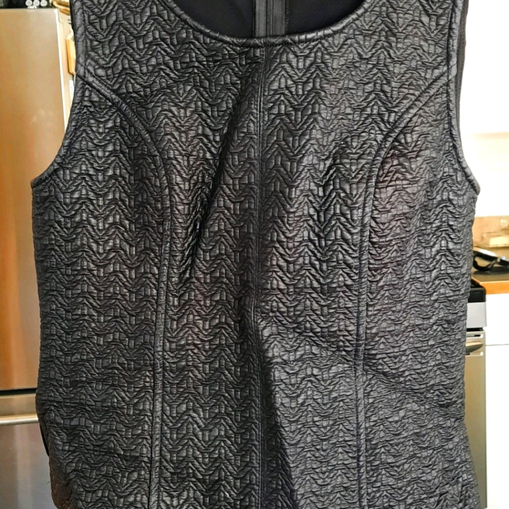 Embossed pleather tank top
